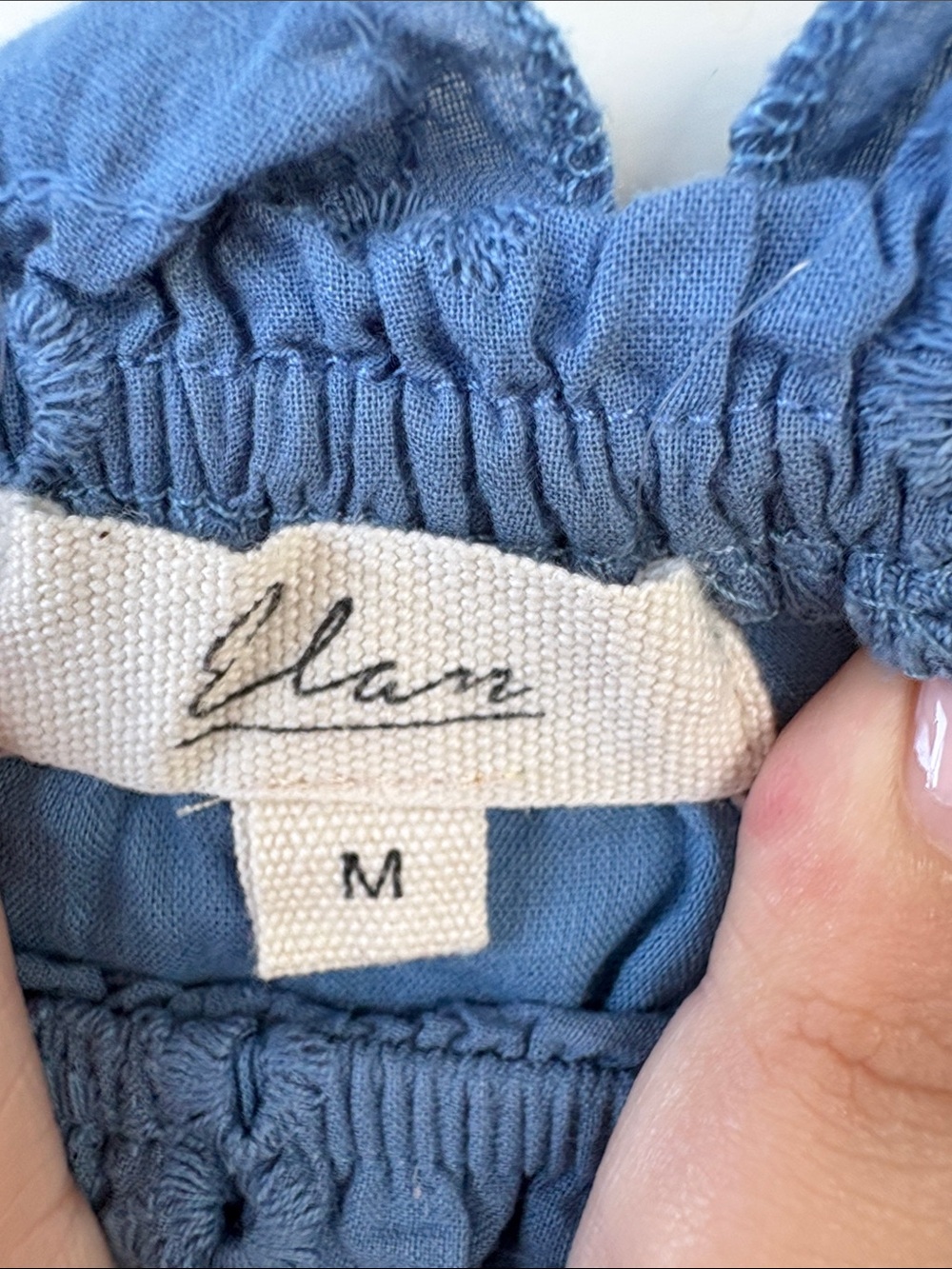 Elan Blue Eyelet Puff-Sleeve dress - Picture 3 of 7